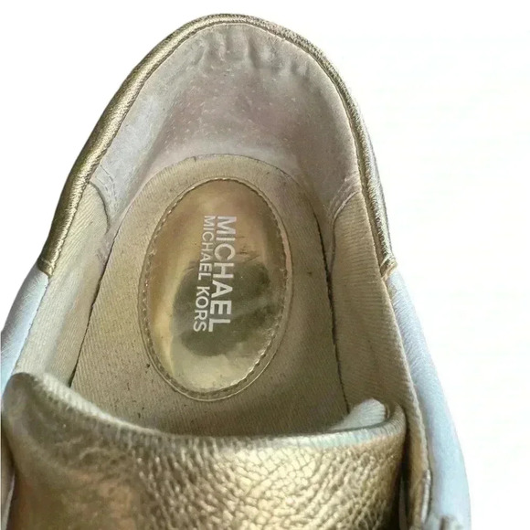 Michael Kors Lola White/Hold leather sneakers size 8.5. - Picture 2 of 11